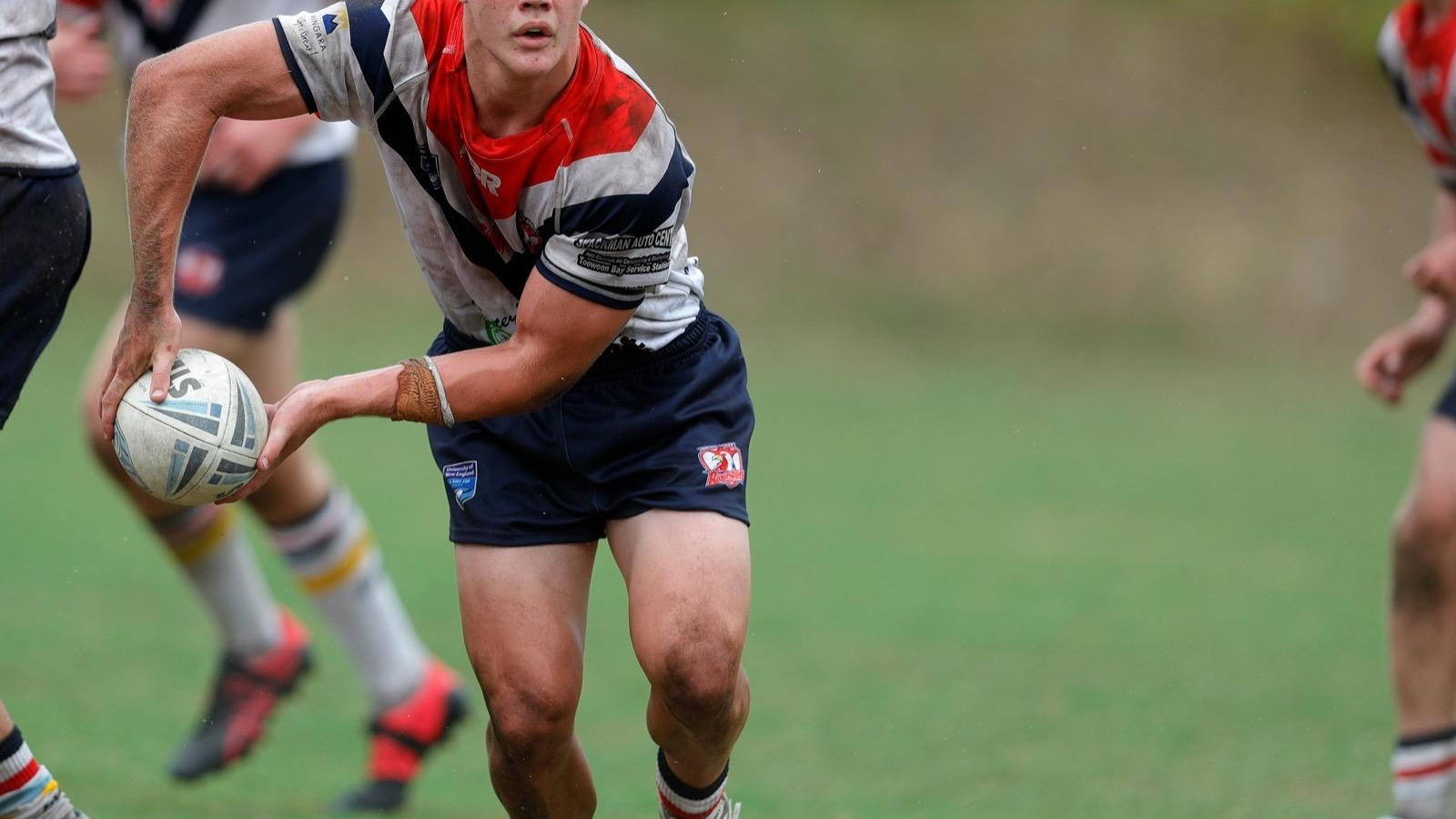 De jeunes joueurs de rugby lors d'un match (image d'illustration)