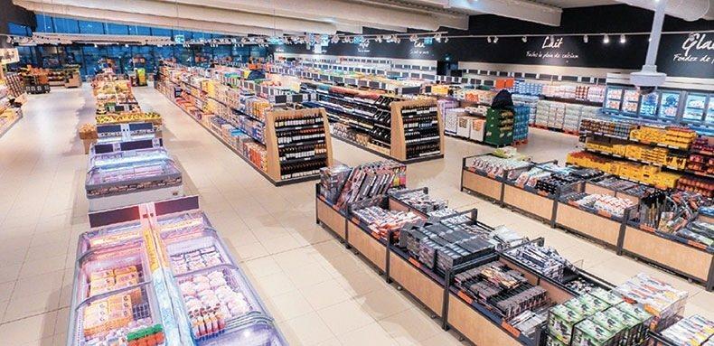 Les rayons d'un supermarché